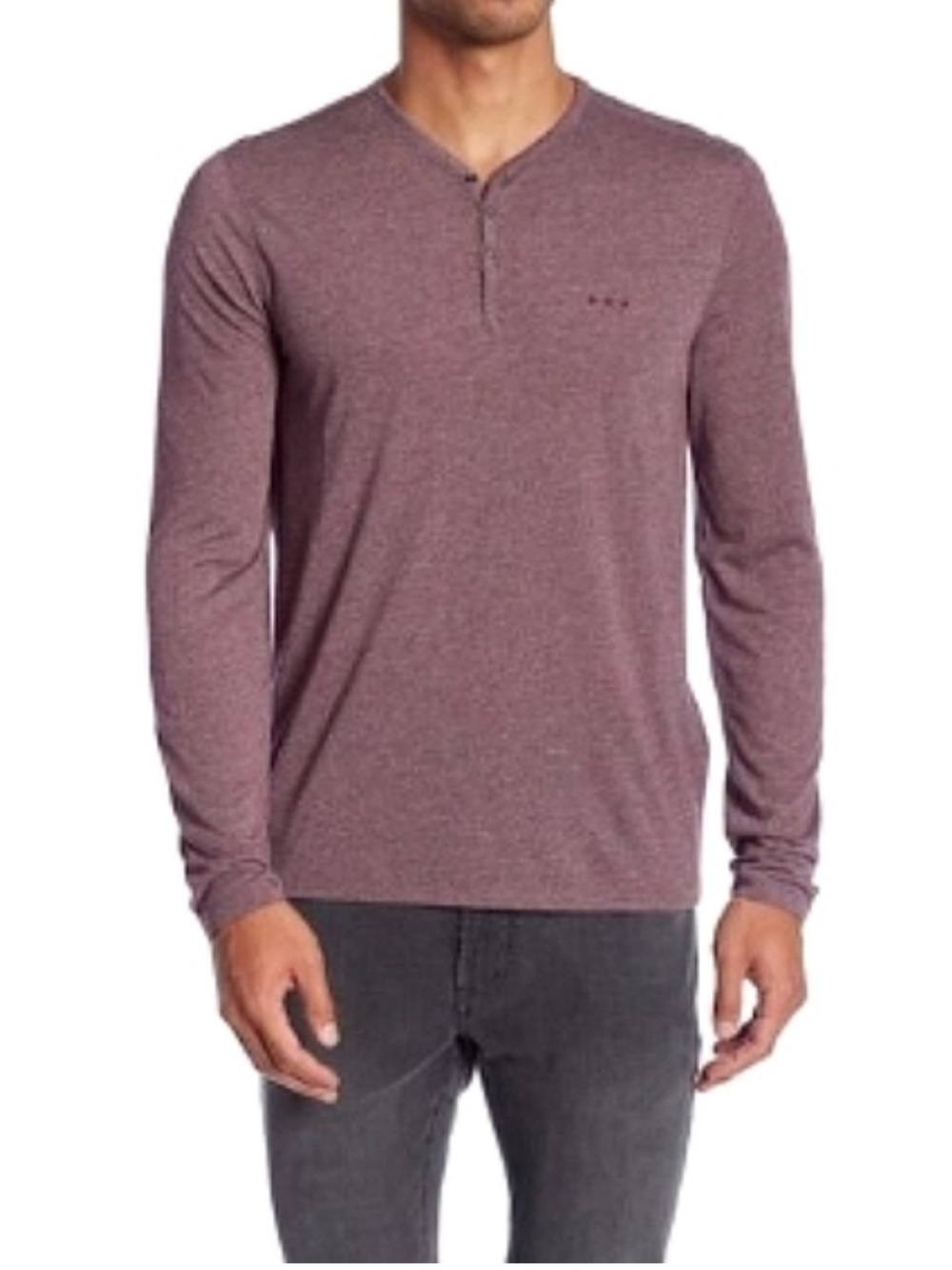 John Varvatos Henley Shirt Long Sleeve Snap Buttons Lightweight Medium NWT